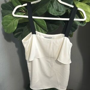 H&M size 2 cream and black blouse